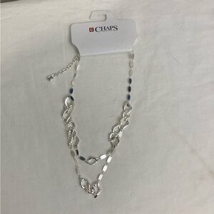 1-3 Chaps silver tone necklace short layered NEW gift